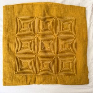 West Elm Cotton Corded Grid Pillow Geometric 20x20 Dark Horseradish